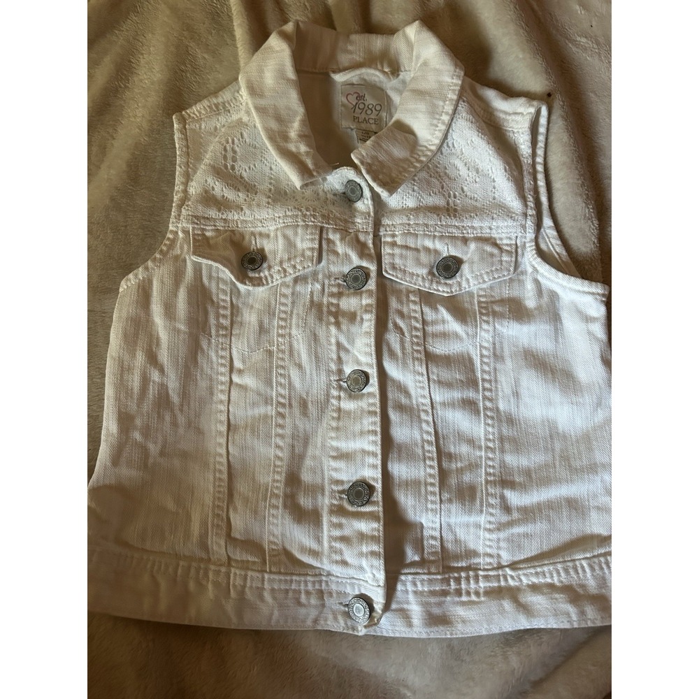 1989 Place Denim Vest White 10/12 Girls‎